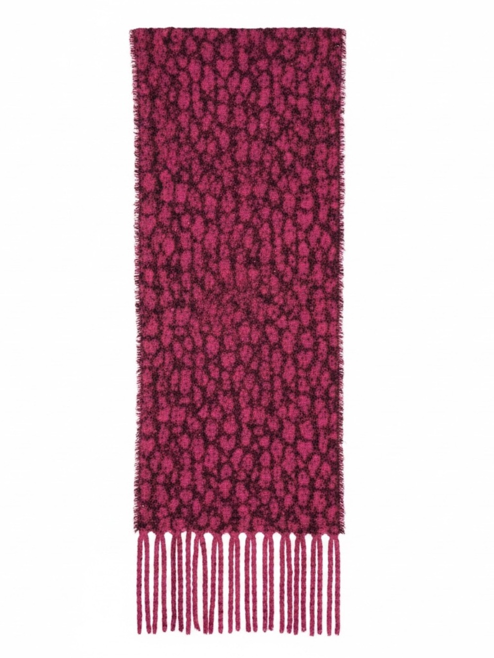 Vince Camuto Pink and Black Textured Fringe Wrap Scarf